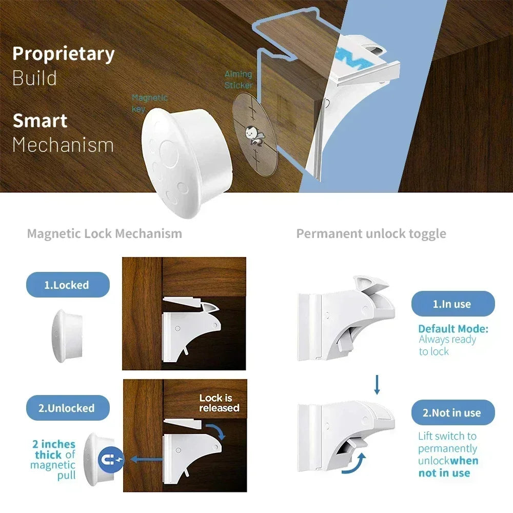 Magnetic Cabinet Locks Child Safety