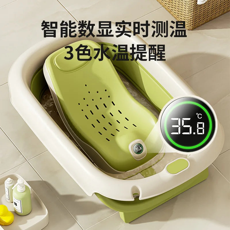 Baby Bath Support Newborn Bathtub With Thermometer