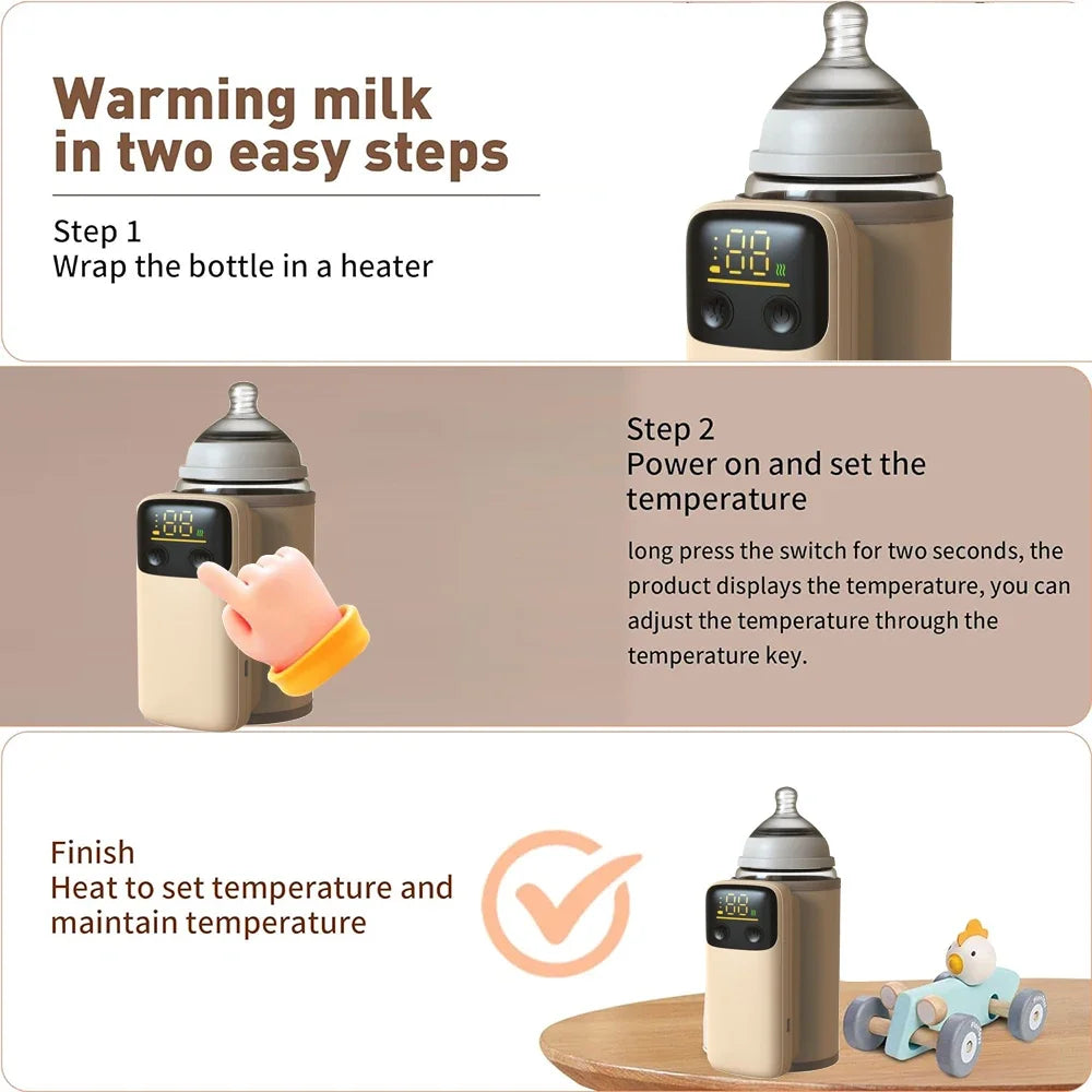 Portable baby bottle warmer with temperature control