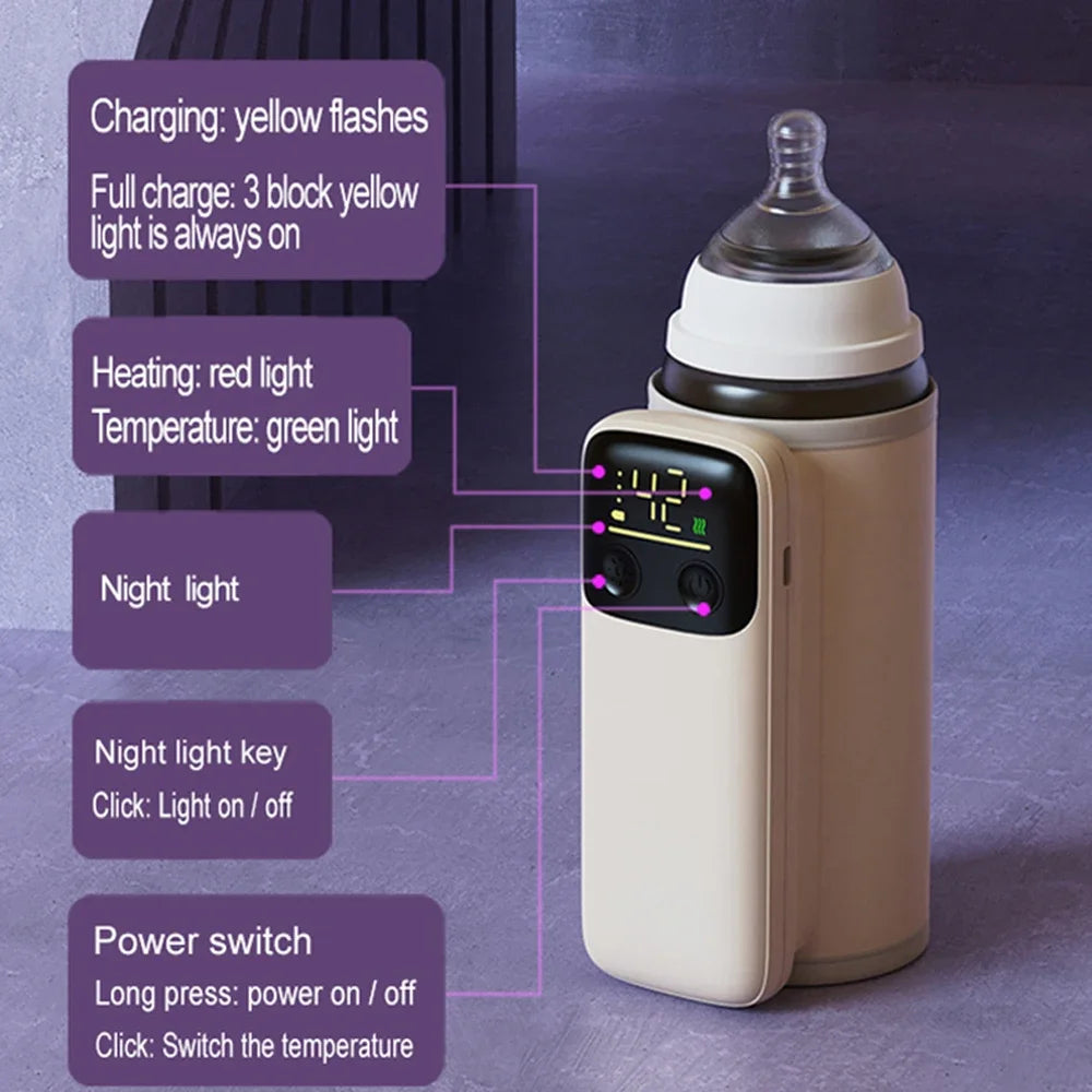 Portable baby bottle warmer with temperature control